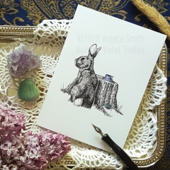 A Guest For Tea - 5x7 Blank Greeting Card.